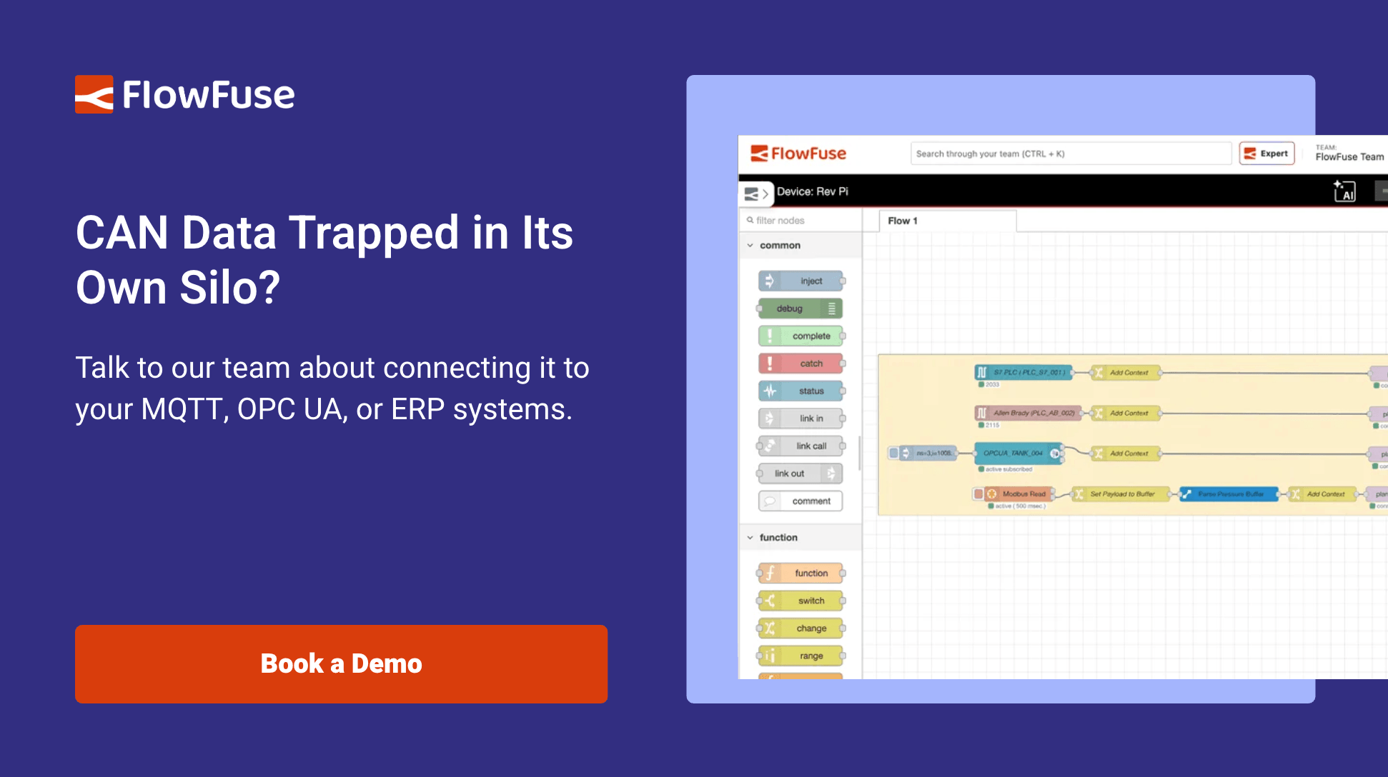 Talk to our team about connecting your CAN bus data to MQTT, OPC UA, or ERP systems