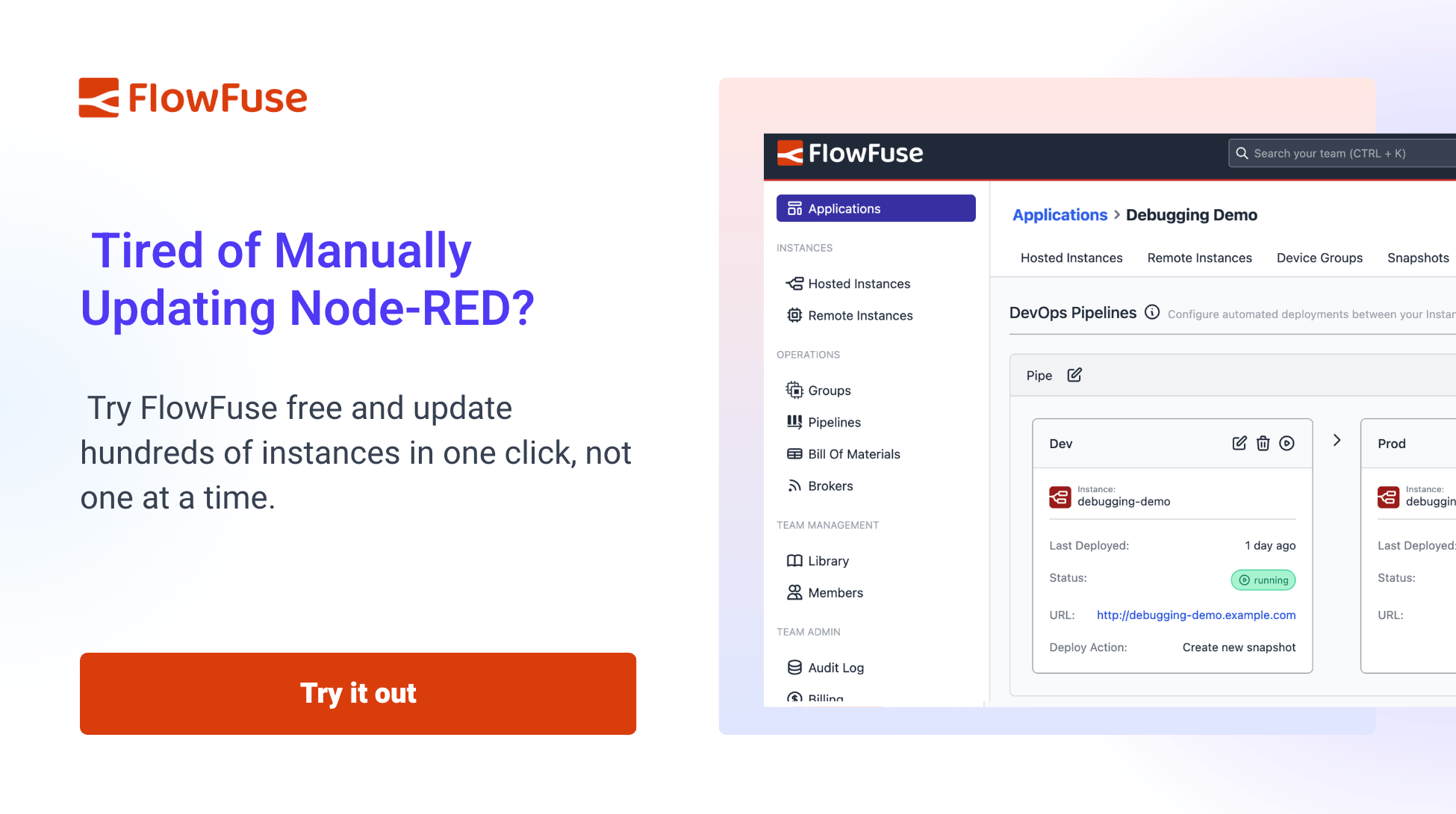 Update hundreds of Node-RED instances in one click, not one at a time